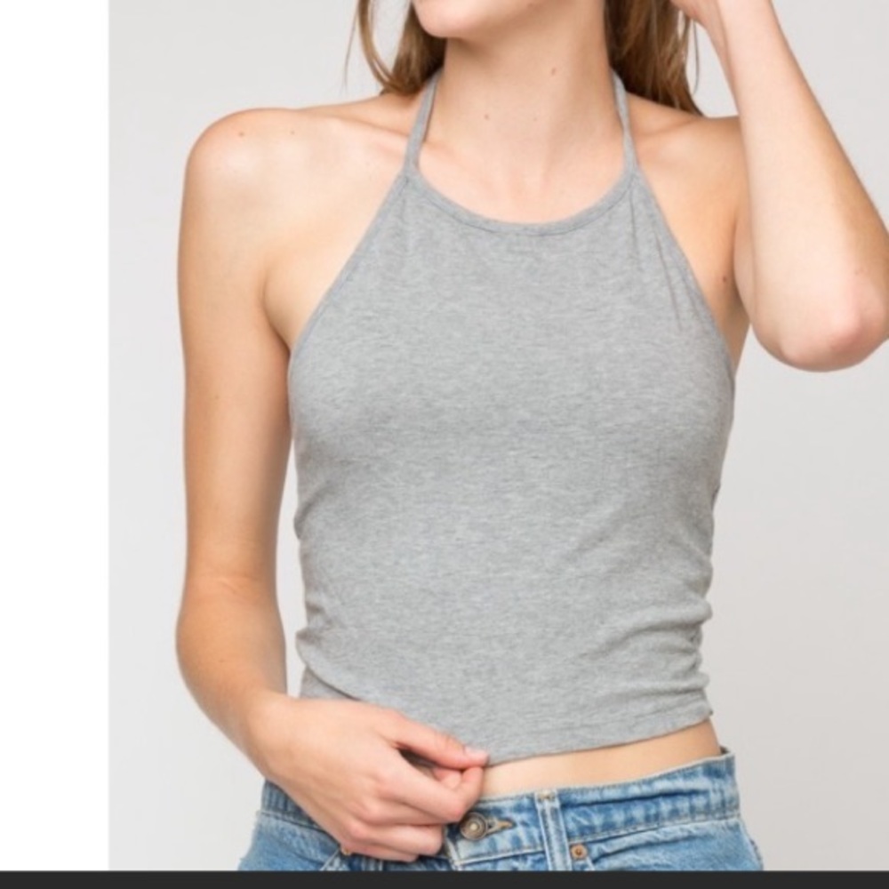 Brandy Melville gray halter top